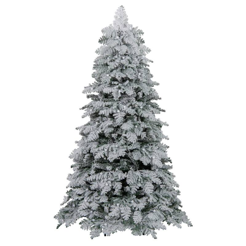 Costway 6/7 FT Artificial Snow-flocked Christmas Tree with 130 Balls, - See Details