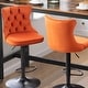 preview thumbnail 122 of 125, Velvet Upholstered Nailheads Tufted Swivel Bar Stools (Set of 6) Orange BlackBase Set of 2