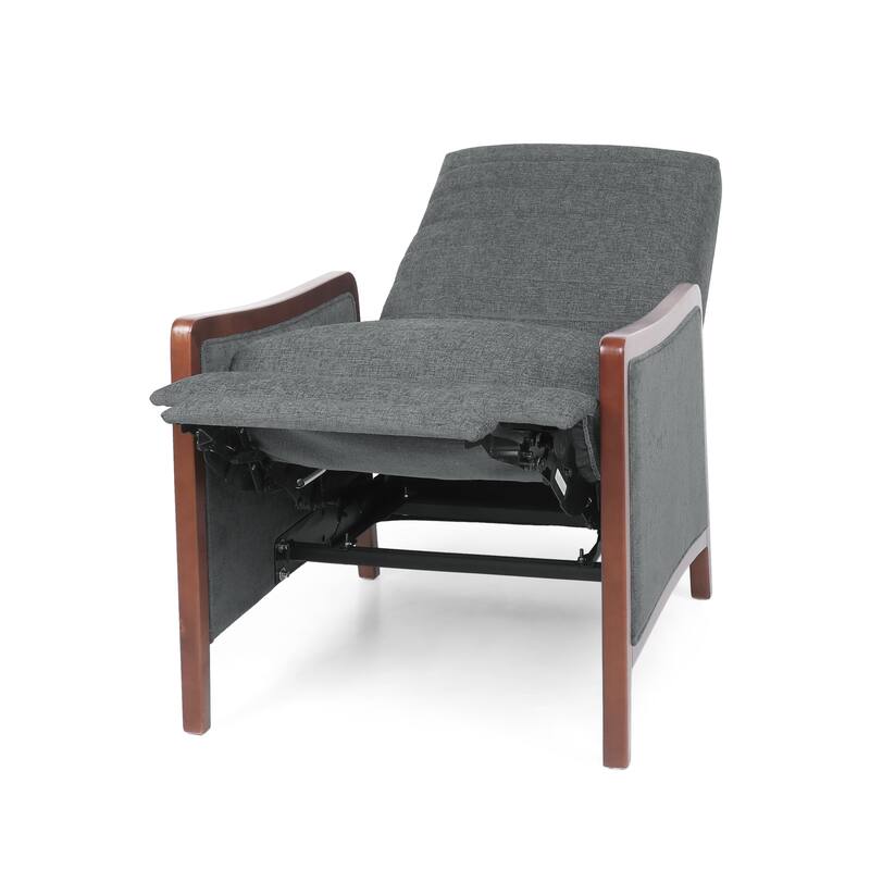 Birch Wood Push‑Back Recliner Chair with Channel Stitching