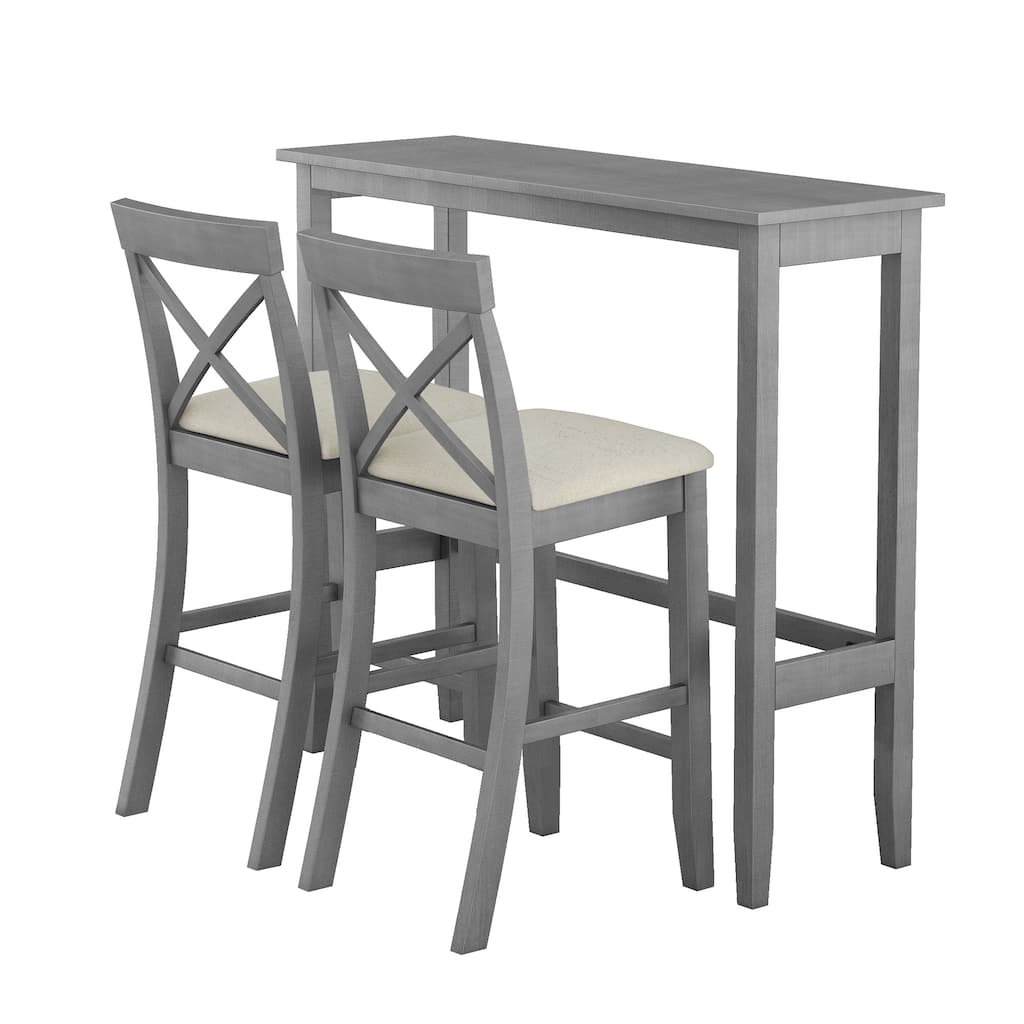 3-Piece Dining Set with 2 Chairs for Small Places