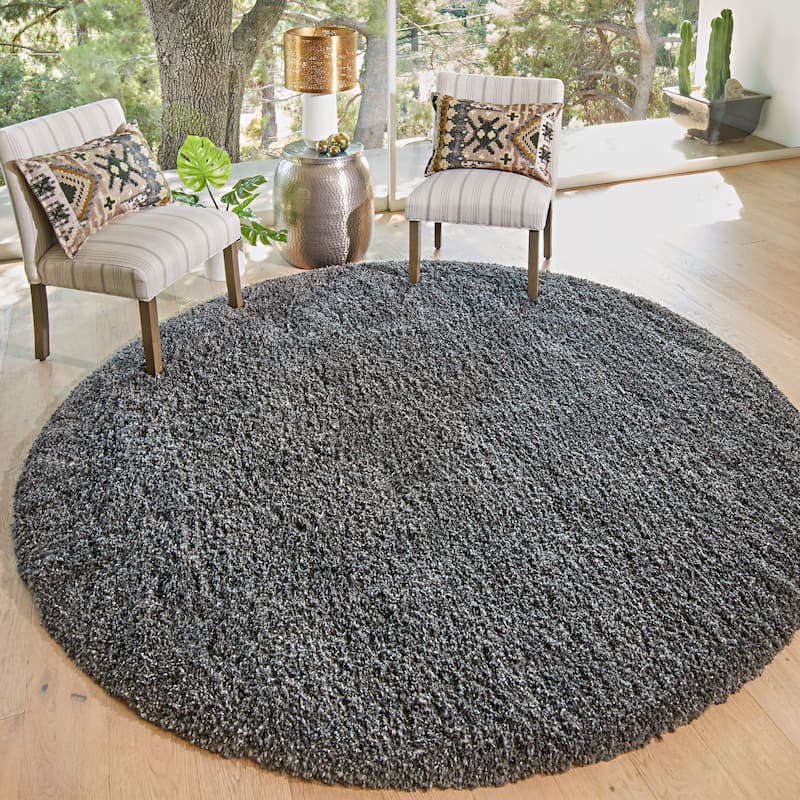 Gertmenian Ultimate Solid Charcoal Grey Plush Shag Area Rug