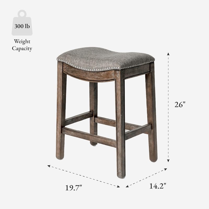 Maven Lane 26" Adrien Saddle Kitchen Counter Height Stool