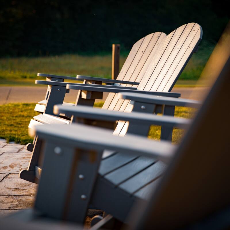 All Weather Polyresin Wood Rocking Adirondack Chair