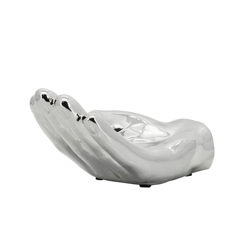 Sagebrook Home 8" Ceramic Asking Hand Statue Decor Ceramic Artsy Desk Sculpture Creative Decorative Art Sculpture - 8" x 4" x 4"