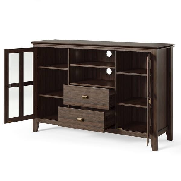 Wyndenhall Stratford Solid Wood 53 Inch Wide Contemporary Tv Media Stand For Tvs Up To 55 Inches 53 Inch Wide 53 Inch Wide On Sale Overstock 6702883