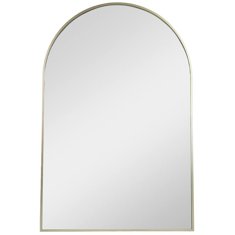 36" Gold Framed Modern Arched Wall Mirror