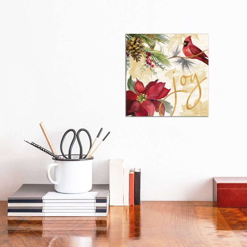 iCanvas "Christmas Poinsettia I" by Lanie Loreth Canvas Print - 12x12x1.5