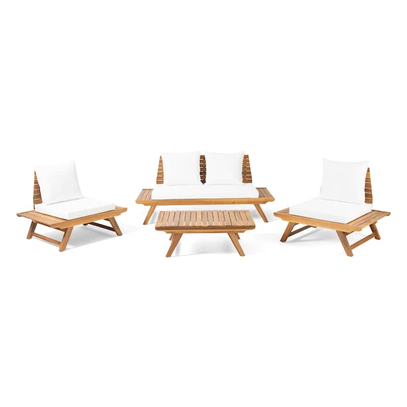 Sedona Acacia Wood 4-piece Outdoor Chat Set by Christopher Knight Home