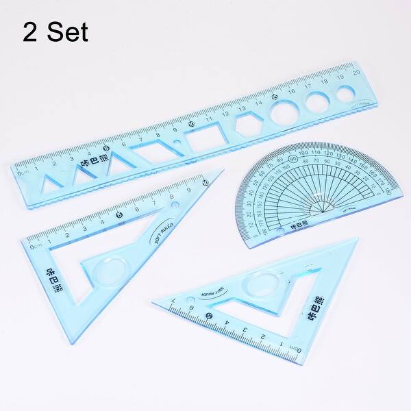Math Ruler Set Soft Straight Ruler Protractor Triangle Geometry Kits ...