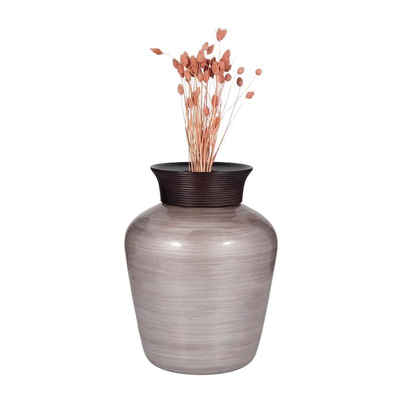 Sagebrook Home Blush Glass Swirled Round Vase