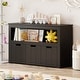 preview thumbnail 35 of 42, Costway Storage Cabinet 3 Drawer Chest w/Wheels Large Storage Cube - See Details