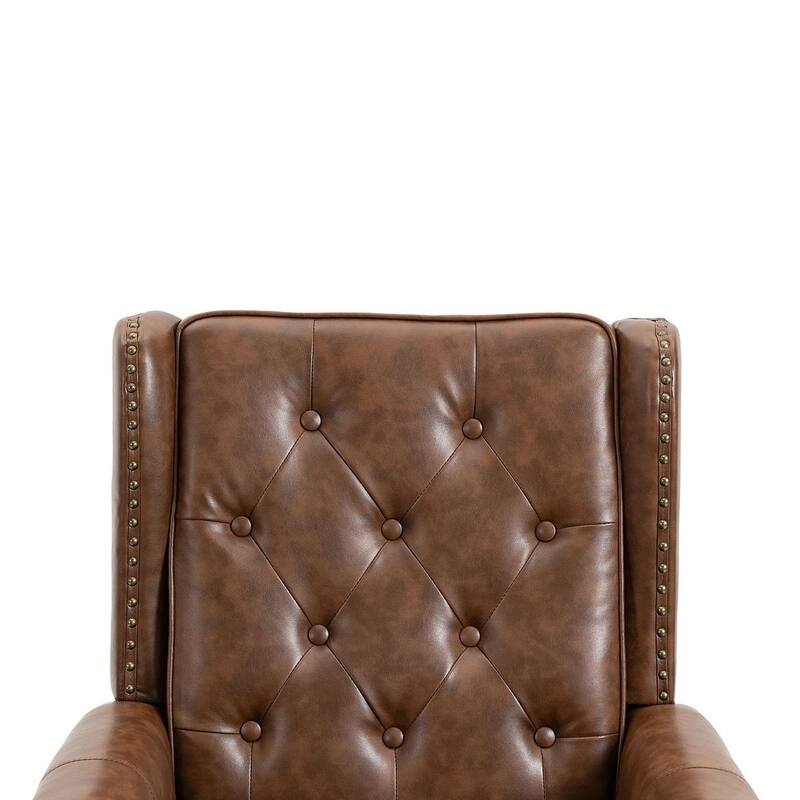 Transitional Wingback Accent Chair Armchair with Sturdy Wood Legs