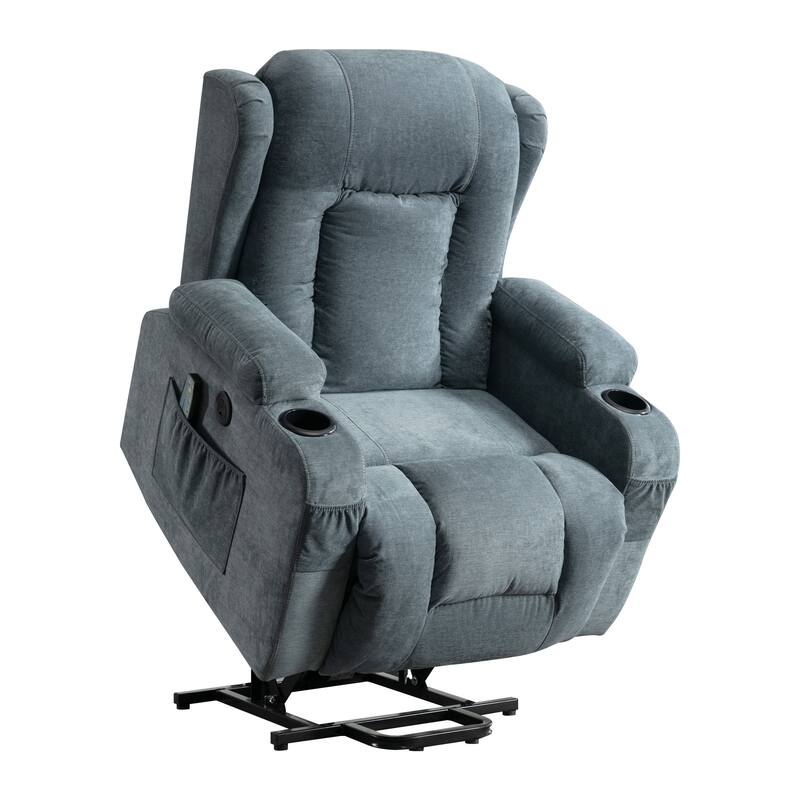 Brown Power Lift Recliner with Heat & Adjustable Recline