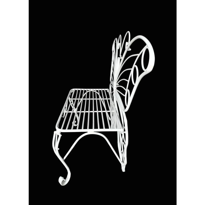 Metal Outdoor 2-Seater Butterfly Garden Bench - 60” L x 17.7” W x 39.2” H