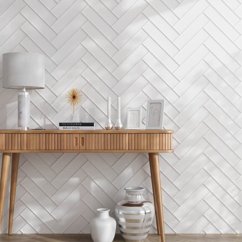 Apollo tile 3" x 12" Colorway Matte White Glass Tile (5 sq ft/case) - 20 Pack