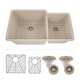 preview thumbnail 1 of 6, Lexicon Platinum Quartz 60/40 Double Bowl Kitchen Sink Galaxy Beige