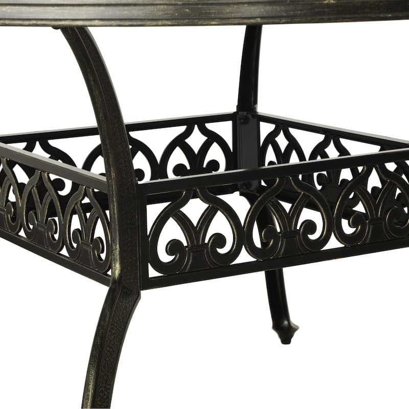 Clihome 59" Cast Aluminum Patio Round Dining Table