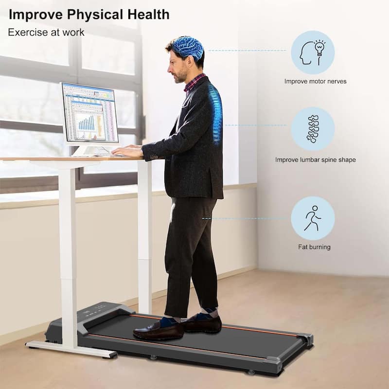 Under Desk Walking Pad Treadmill with LED Display and Remote Control - Perfect for Home and Office Use