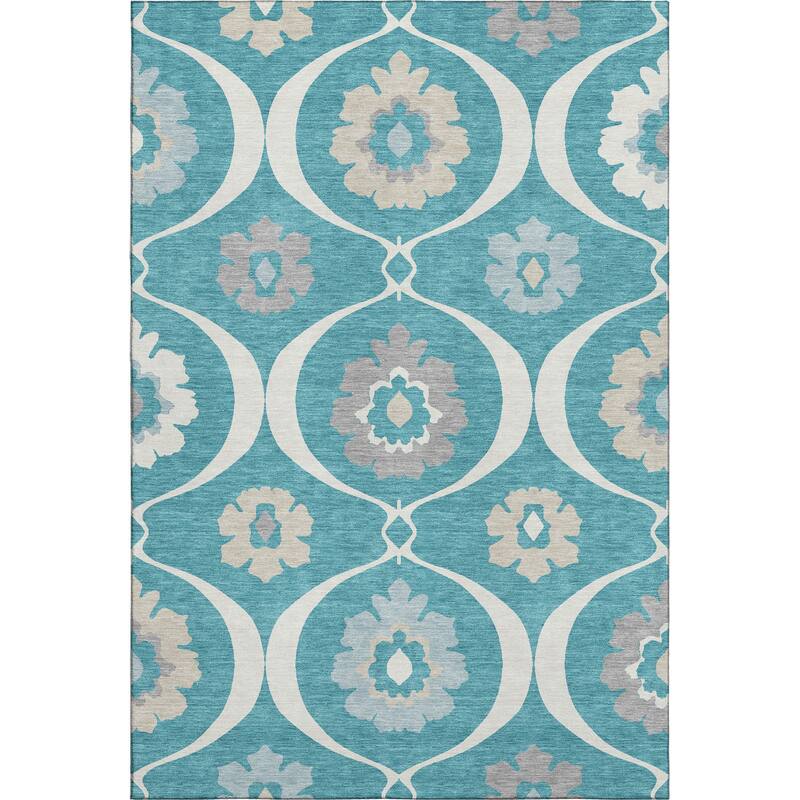 Premium Washable Super Soft Floral Scallops Mayfield Rug
