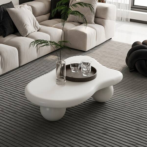 Cloud Shaped Coffee Table with 3 Ball Legs for Living Room