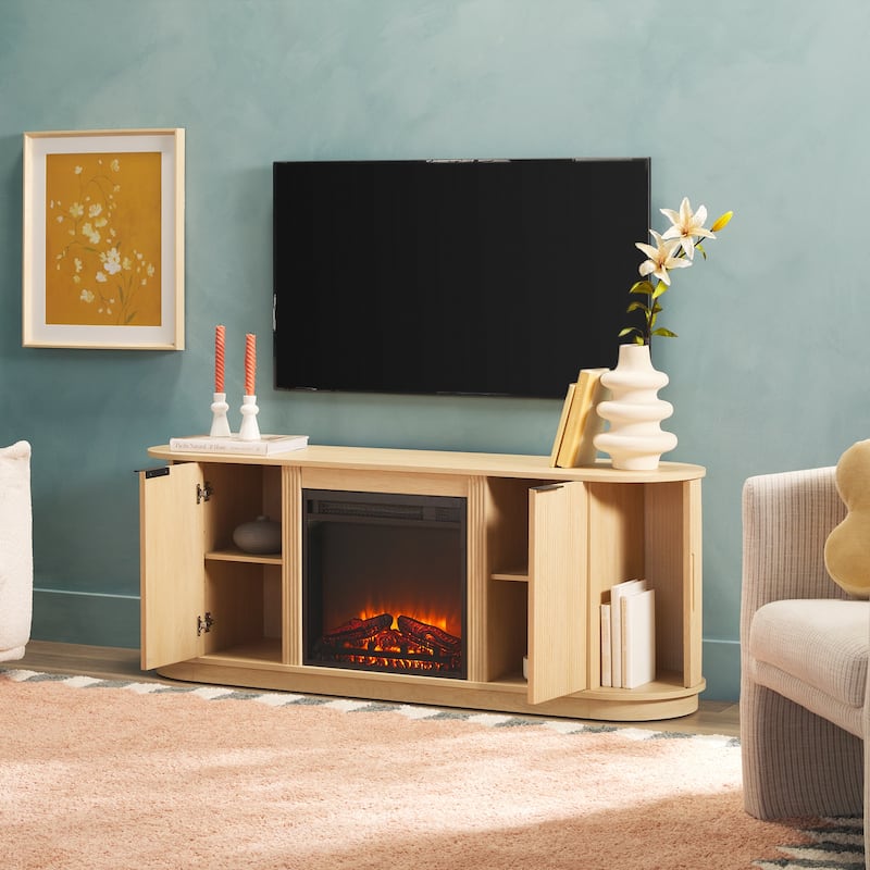 Middlebrook Modern Reeded 60-inch Fireplace TV Stand
