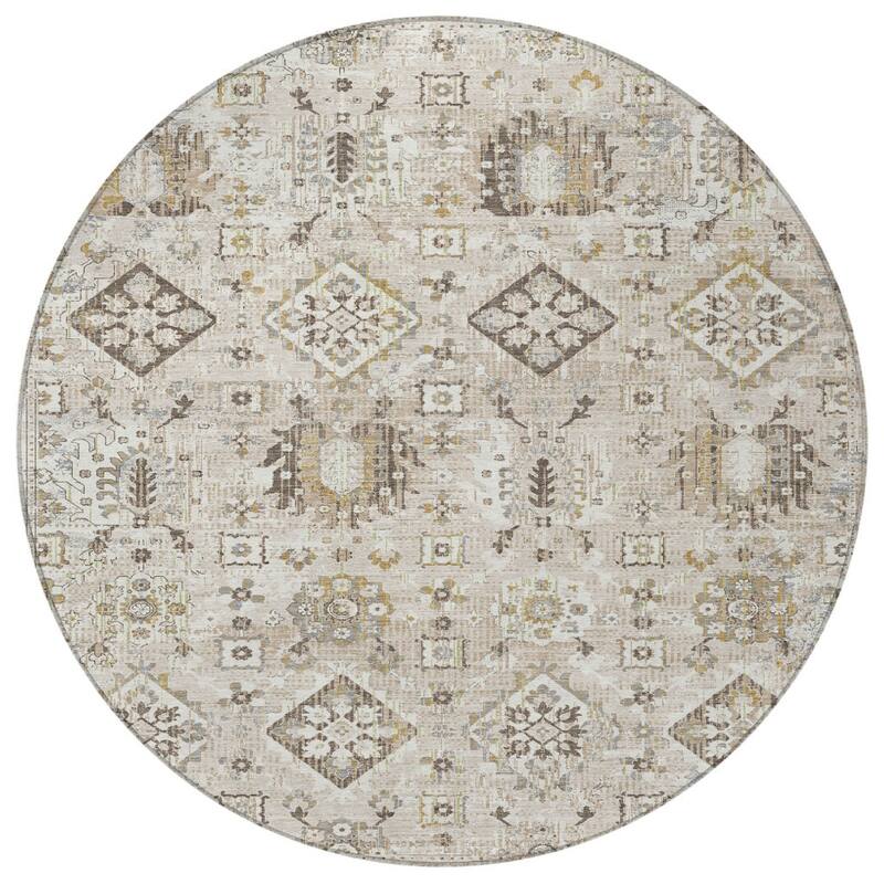 HomeRoots Floral Medallion Traditional Rectangle Outdoor Rug
