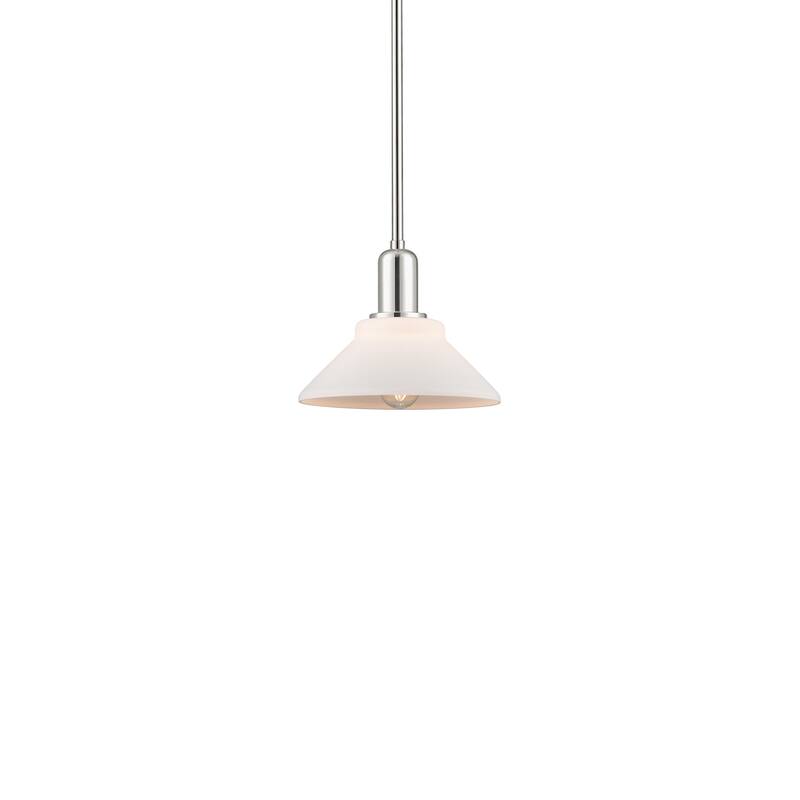 Innovations Lighting 716-1S-8-9 Orwell Pendant Orwell 9" Wide Mini - Polished Nickel / Matte White