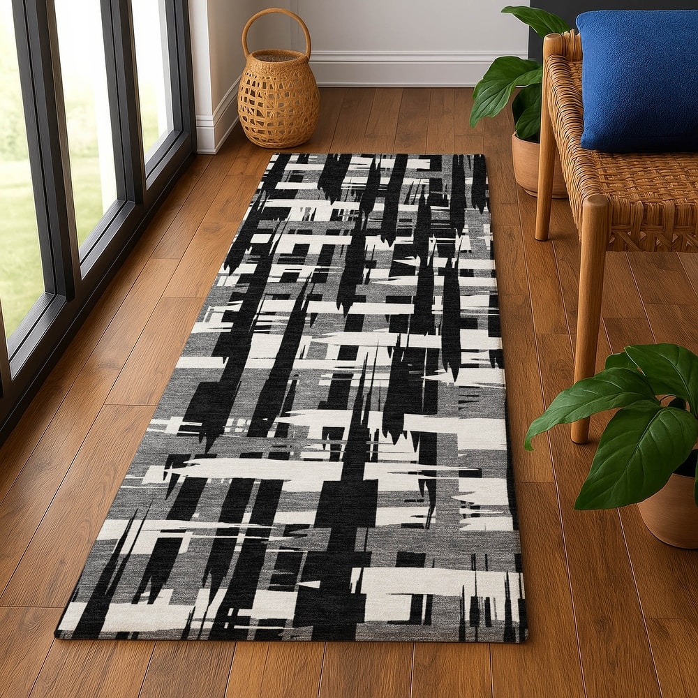 Premium Washable Super Soft Contemporary Plaid Mayfield Rug