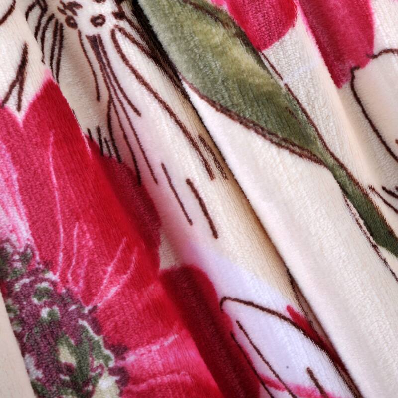 Printed Flannel Tropical Flower French / Puerto Rico Floral Throw