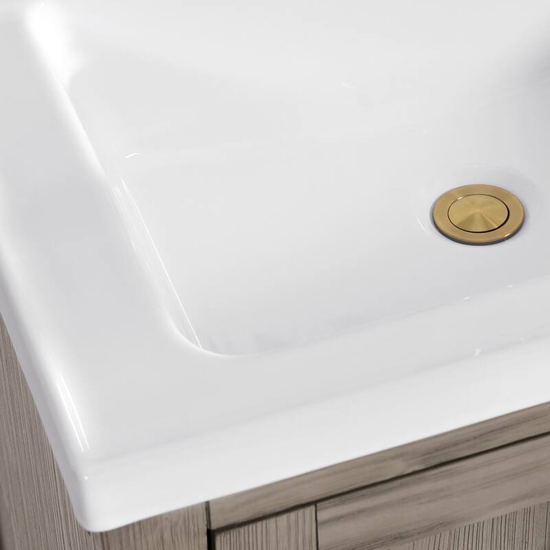 Gela Single Sink Bath Vanity with Drop-In White Ceramic Basin
