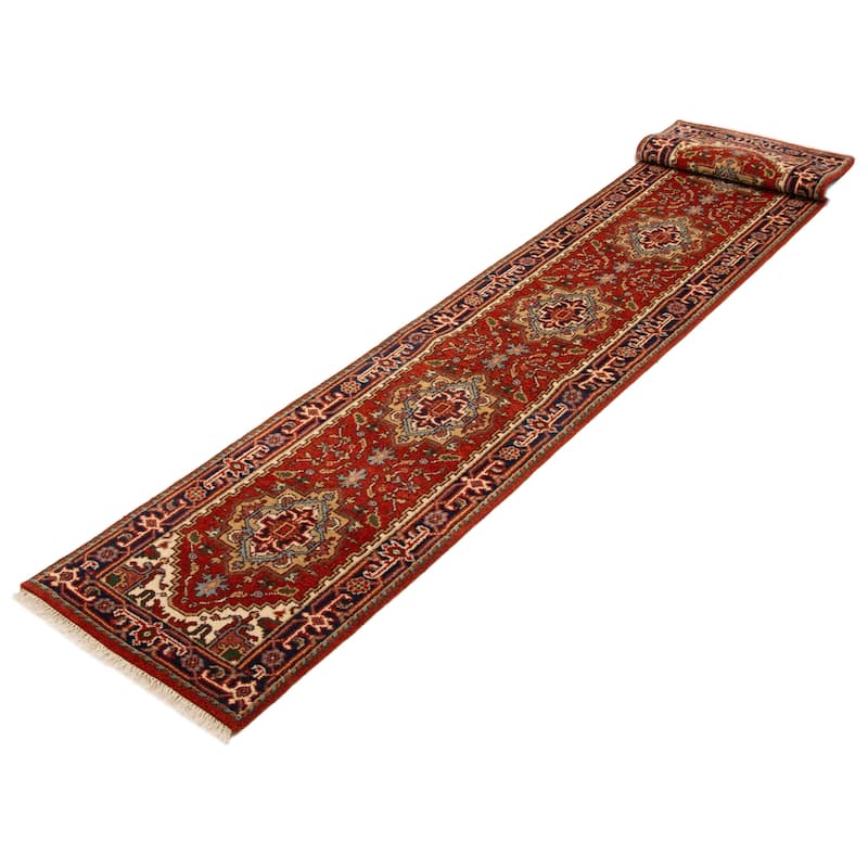 ECARPETGALLERY Hand-knotted Serapi Heritage Red Wool Rug - 2'6 x 25'9
