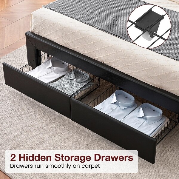 Bed Frame with 2 Storage Drawers - Bed Bath & Beyond - 40472889