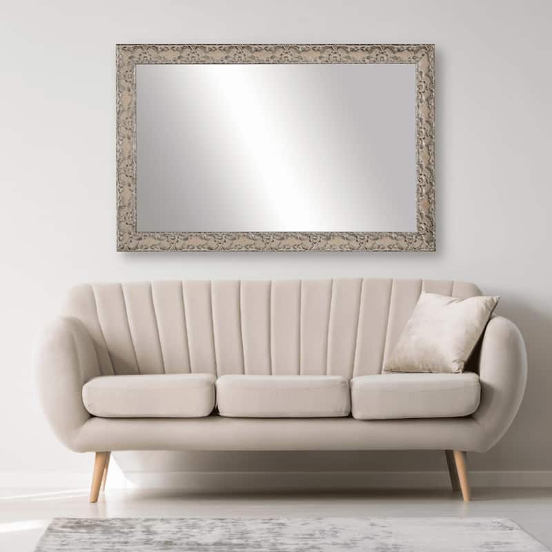 Frame My Mirror Antique Satin Nickel Wall Mirror, Maricopa Design