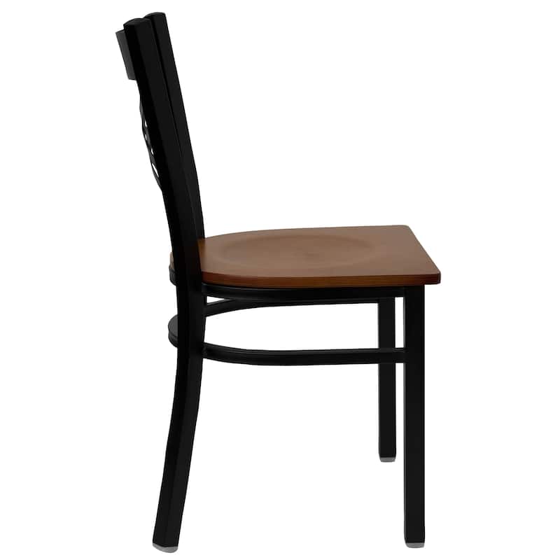 Steel X-back Restaurant Chair (Set of 2) - 16.5"W x 17"D x 32.25"H