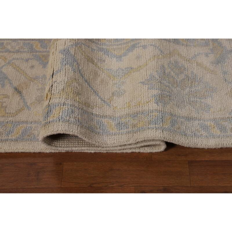 Earth Tone Oushak Area Rug Hand-Knotted Wool Carpet - 8'0" x 9'10"
