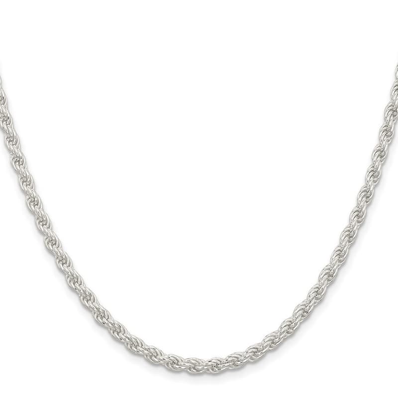 Curata 925 Sterling Silver 4.5mm Solid Rope Chain Necklace for Men