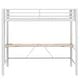 preview thumbnail 45 of 64, Twin/Full Size Gaming Loft Bed with Bulit-in Desk and LED Lights, Metal Loft Bedframe with Ladder and Guardrails for Kids