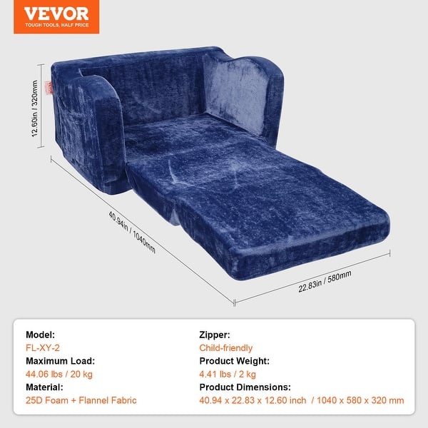 dimension image slide 4 of 5, Kids Couch, Toddler Couch Sofa Bed Fold Out, Convertible Sofa to Lounger, Kids Chair Seat Playroom Furniture