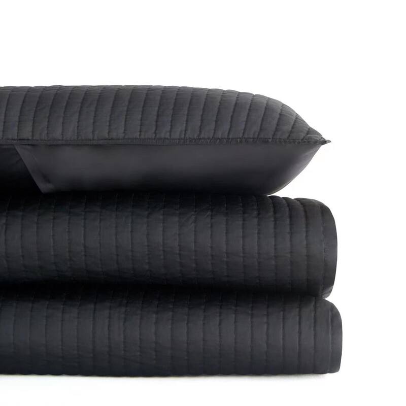 Indigo Hill by HiEnd Accents Satin Channel Quilt Set, 3PC