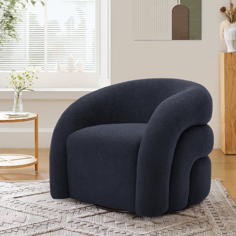 Upholstered Swivel Barrel Accent Chair