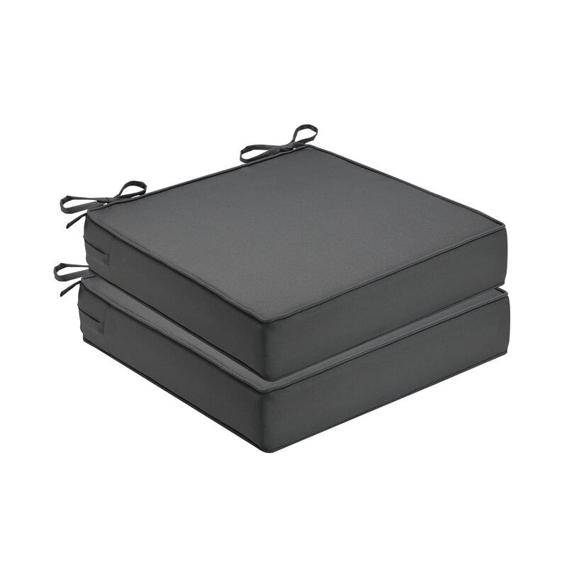 Patio Chair Cushion for Outdoor Furniture 19x19x4 Inch - Dark Grey