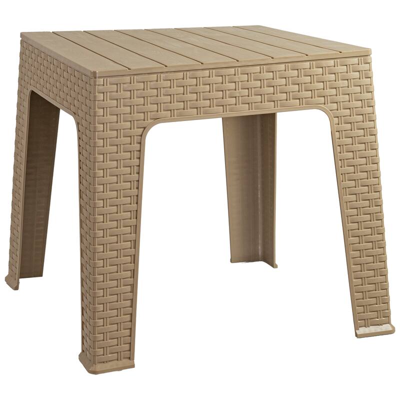 Sunnydaze 17.75" Square Outdoor Side Table - Beige - Set of 4