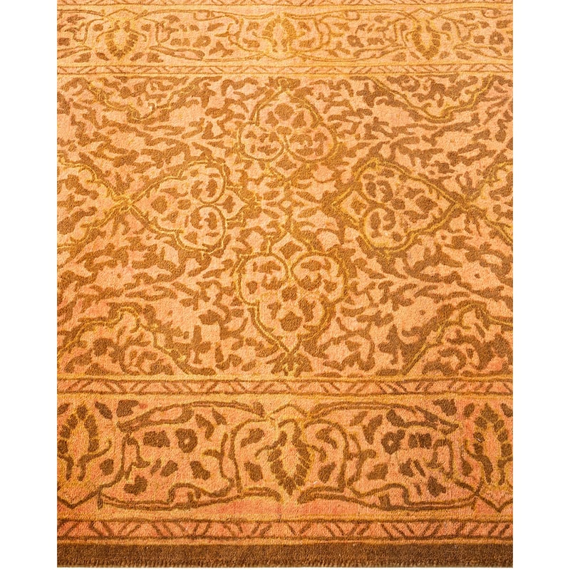 Overton Hand Knotted Wool Vintage Inspired Traditional Mogul Yellow Runner Rug - 2' 8" x 14' 6"