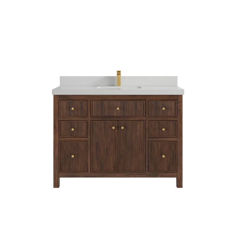 Willow Collections 48 in. W x 22 in. D Sonoma Teak Single Sink Bathroom Vanity with Countertop