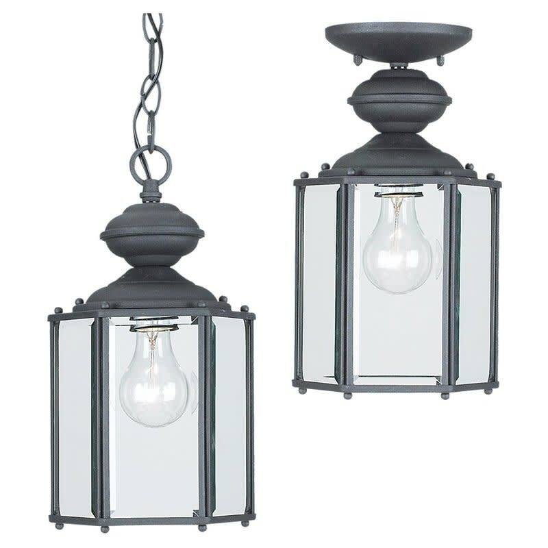 Roseto Kane Single Light 7" Wide Outdoor Mini Pendant - Black