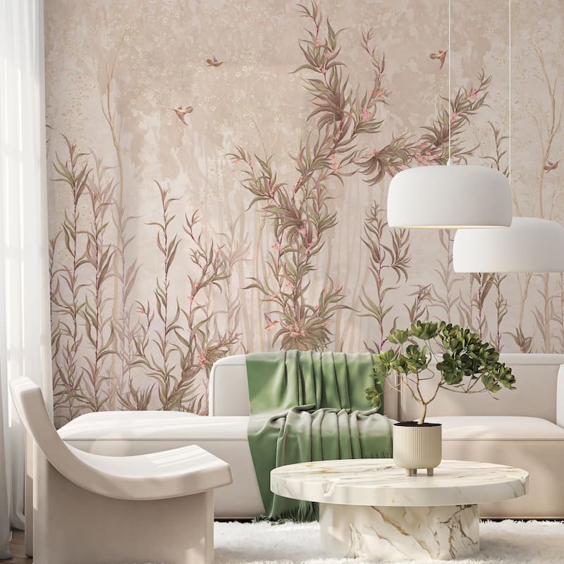 Delicate Wildflowers, Elegant Botanical Wallpaper Mural