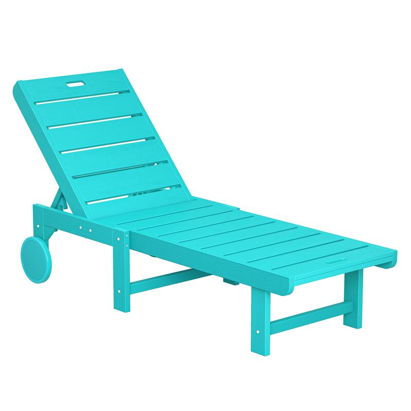HDPS All Weather Outdoor Chaise Loung Chairs with Adjustable Backrest - Aruban blue
