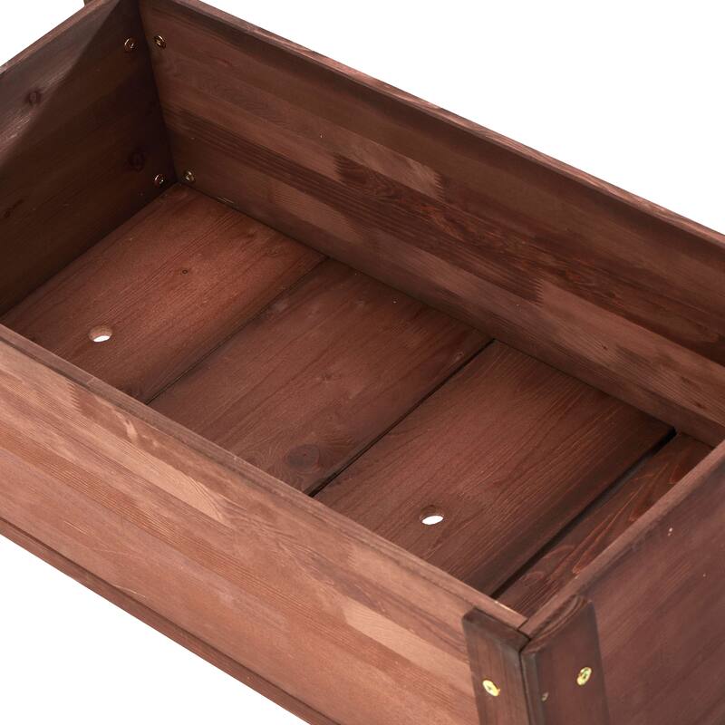 Anmytek Elevated Raised Garden Bed Standing Height Patio Backyard Planter Wooden