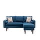 preview thumbnail 4 of 3, Mia Blue Linen Fabric Sectional Sofa with USB Charger
