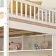 preview thumbnail 13 of 16, Full Size Loft Bed with Display Stand Desk Underneath, Wood High Loft Bed Frame with Storage Staircase and Storage Shelves